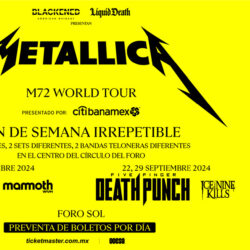 boletos por día de Metallica