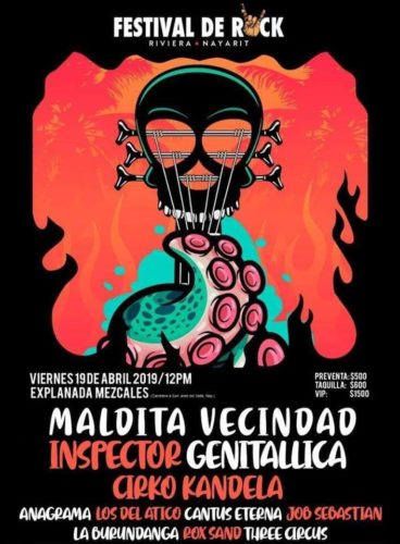 FESTIVAL DE ROCK RIVIERA NAYARIT 2019 – MALDITA VECINDAD, GENITALLICA, INSPECTOR Y MÁS