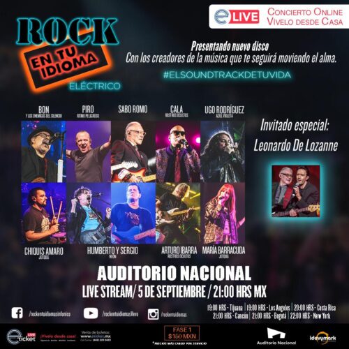 ROCK EN TU IDIOMA ELÉCTRICO el primer Live Streaming desde el Auditorio Nacional