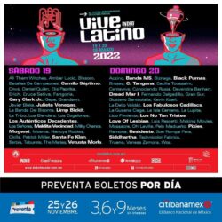 Conoce las bandas por día de la edición número 22 del Festival Vive Latino