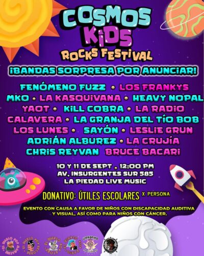 La Pieda live Music presenta  Cosmos Kids Rocks Festival, rock con causa
