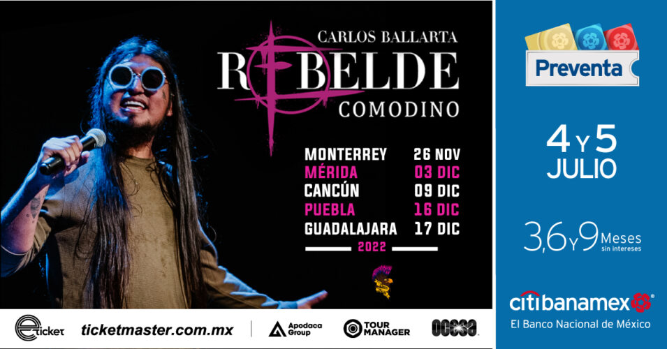  Carlos Ballarta anuncia su gira "Rebelde Comodino" en la republica mexicana .