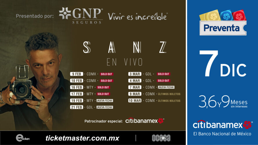 Alejandro Sanz abre más fechas de gira En Vivo.